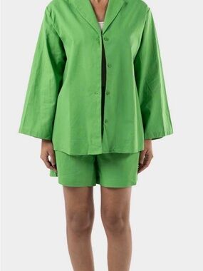 SHEIN Green High-Waist Casual Shorts